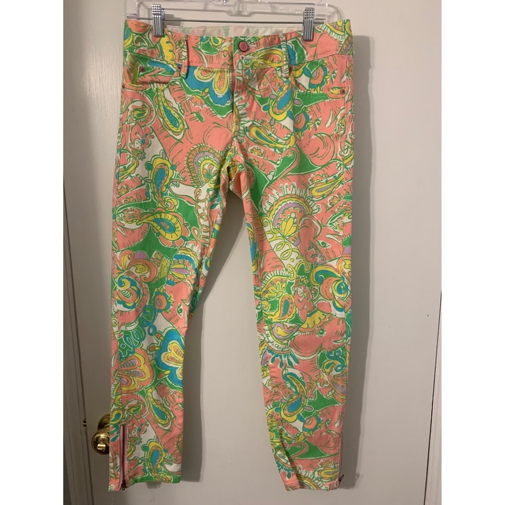 PERFECT FOR SPRING! 🌸 Lilly Pulitzer Worth Skinny Mini Zip Jeans in Chin Chin